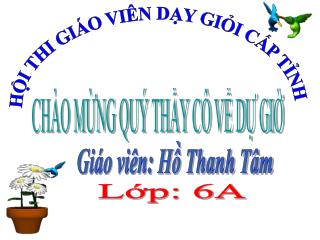 Giáo viên: Hồ Thanh Tâm