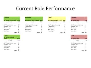 Current Role Performance