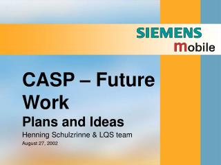 CASP – Future Work Plans and Ideas