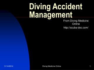 Diving Accident Management
