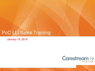 PoC LLI Sales Training