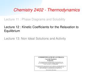 Chemistry 2402 - Thermodynamics