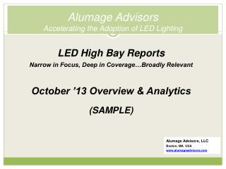 Alumage Advisors Accelerating the Adoption of LED Lighting