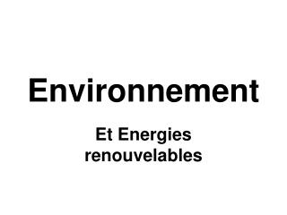 Environnement