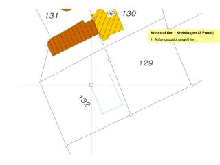 Konstruktion : Kreisbogen (3 Punte) 1. Anfangspunkt auswählen