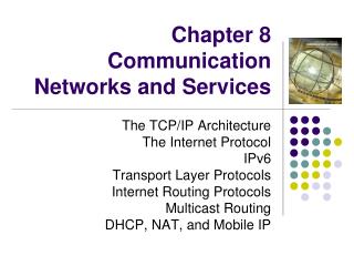 Chapter 8 Communication Networks and Services