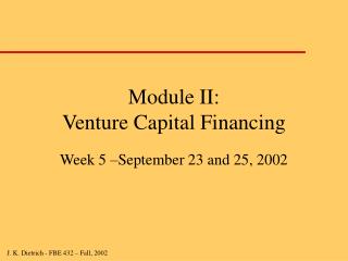 Module II: Venture Capital Financing