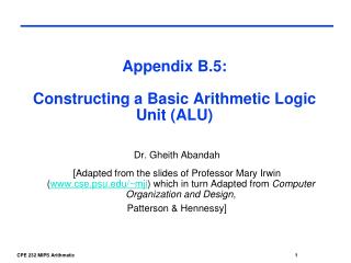 Appendix B.5: Constructing a Basic Arithmetic Logic Unit (ALU)