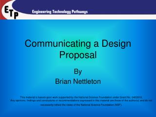 Communicating a Design Proposal