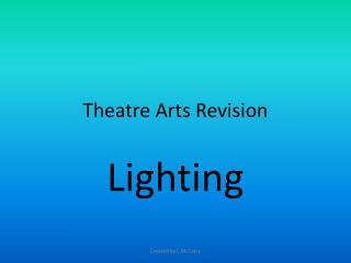 Theatre Arts Revision