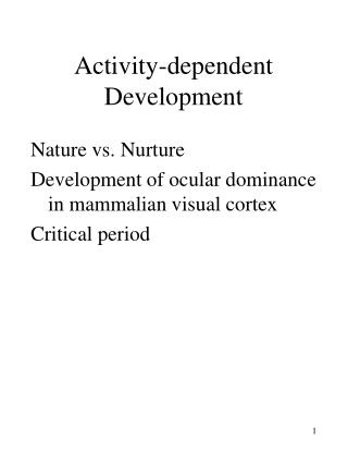 Activity-dependent Development