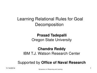 Learning Relational Rules for Goal Decomposition