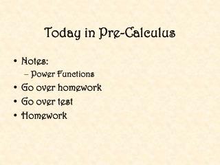 Today in Pre-Calculus