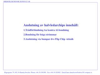 MIKROELEKTRONIK KONSULT AB