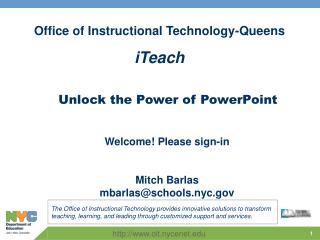 Office of Instructional Technology-Queens iTeach