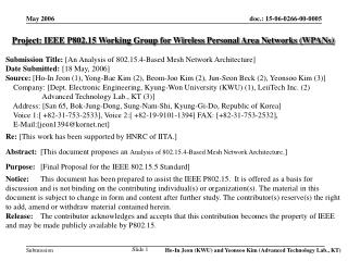 Project: IEEE P802.15 Working Group for Wireless Personal Area Networks (WPANs)