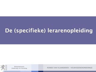 De (specifieke) lerarenopleiding