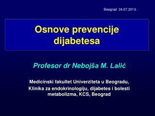 Osnove prevencije dijabetesa