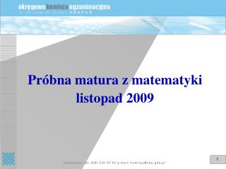 Próbna matura z matematyki listopad 2009