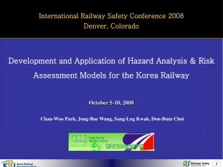 Development and Application of Hazard Analysis & Risk Assessment Models for the Korea Railway