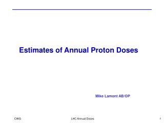 Estimates of Annual Proton Doses