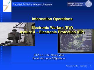 Information Operations Electronic Warfare (EW) lecture 4 – Electronic Protection (EP)