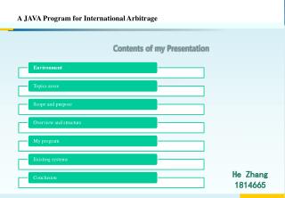 A JAVA Program for International Arbitrage