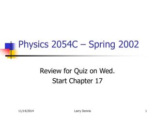 Physics 2054C – Spring 2002