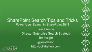 SharePoint Search Tips and Tricks Power User Search in SharePoint 2013