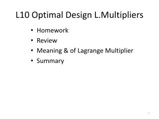 L10 Optimal Design L.Multipliers