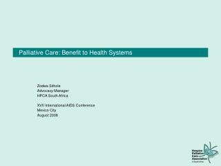 Palliative Care: Benefit to Health Systems