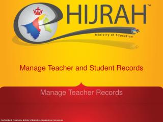 Manage Teacher and Student Records