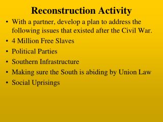 Reconstruction Activity