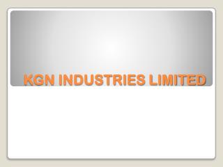 KGN INDUSTRIES LIMITED