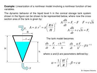 Example: Linearization of a nonlinear model involving a nonlinear function of two variables.