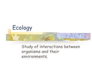 Ecology