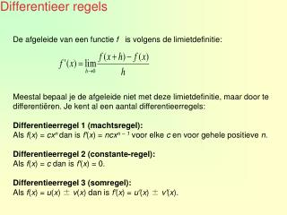 Differentieer regels