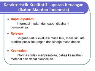 Karakteristik Kualitatif Laporan Keuangan (Ikatan Akuntan Indonesia)