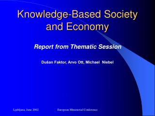Knowledge-Based Society and Economy