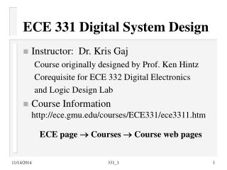 ECE 331 Digital System Design