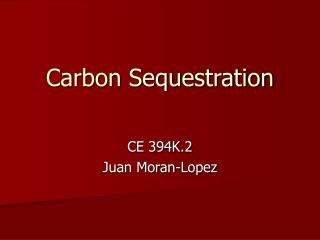 Carbon Sequestration
