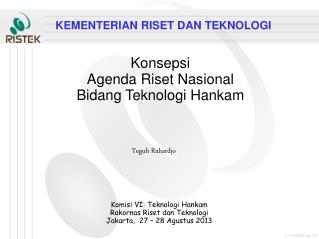 Konsepsi Agenda Riset Nasional Bidang Teknologi Hankam