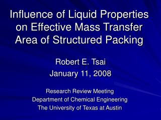 Influence of Liquid Properties on Effective Mass Transfer Area of Structured Packing