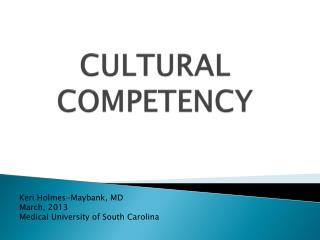 CULTURAL COMPETENCY