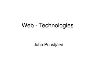 Web - Technologies