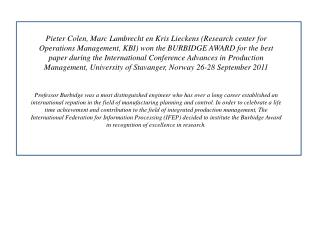 Burbidge Award