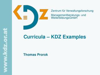 Curricula – KDZ Examples