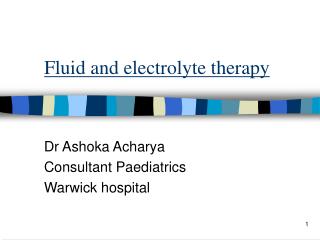 Fluid and electrolyte therapy