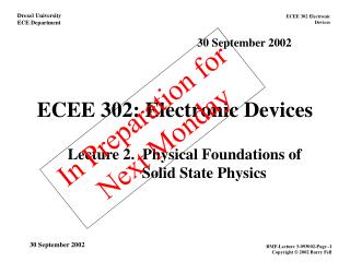 ECEE 302: Electronic Devices
