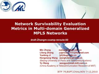 Network Survivability Evaluation Metrics in Multi-domain Generalized MPLS Networks